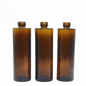 Amber Flat Shoulder Glass Bottle
