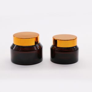 Amber Slant Shoulder Glass Jar