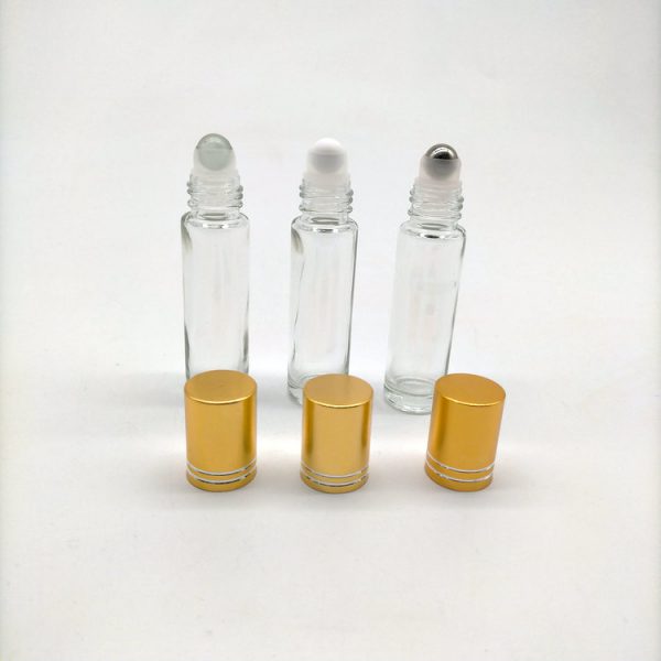 clear roll on glass bottle