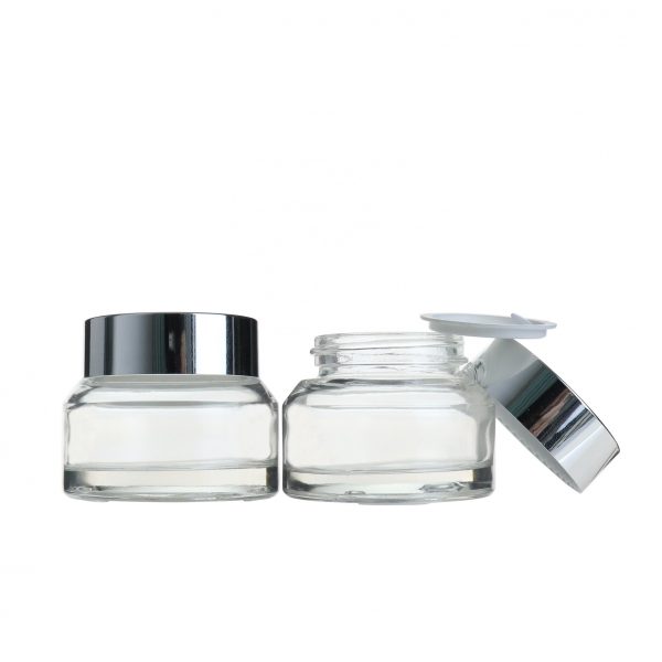 clear slant shoulder glass jar